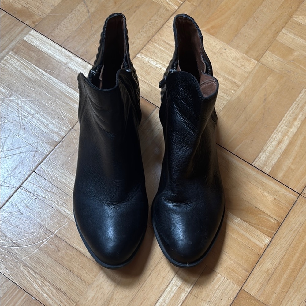 Women's Black Leather Ankle Boots